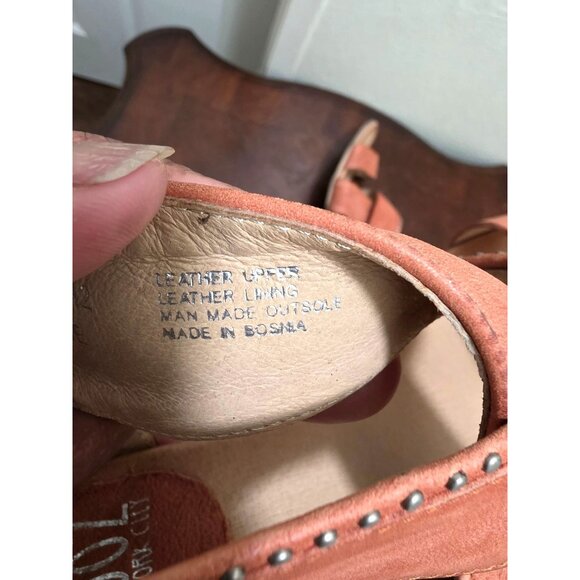 Miz Mooz Women's Orange Leather Sandals Back Zipper & Studded Details Size 42 US - Picture 14 of 15